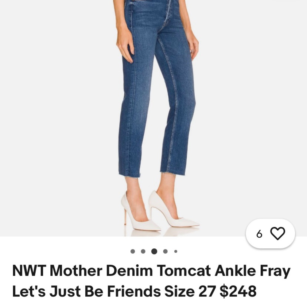 NWT mother denim Women's Blue Ankle Fray Jeans
